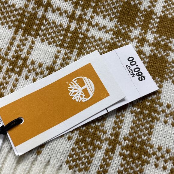 New Timberland Scarf Wheat Buffalo Plaid One Size NWT - Picture 3 of 8